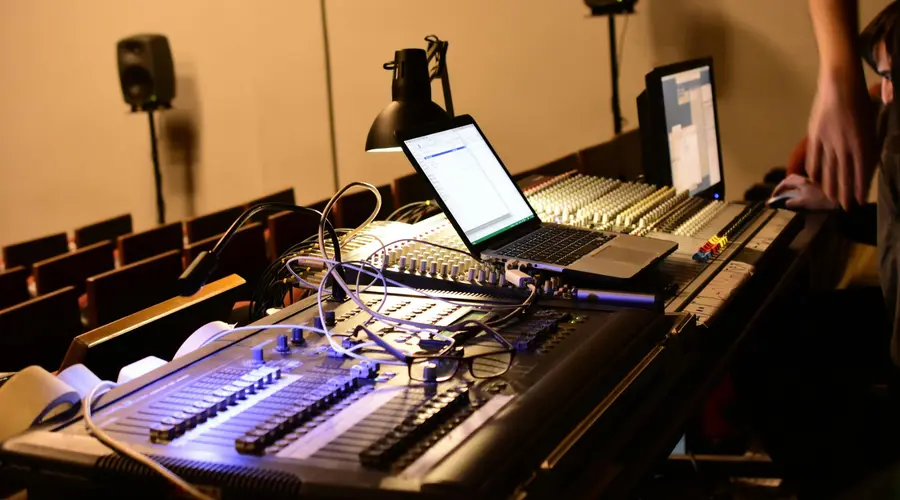 Professional audio equipment used for audition preparation