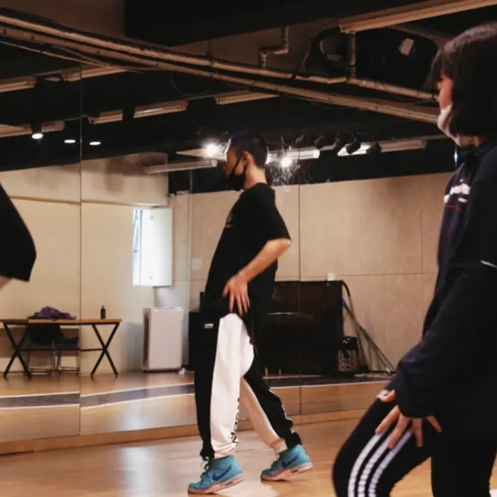 Students training in a dance studio at KAC Korea Arts Conservatory