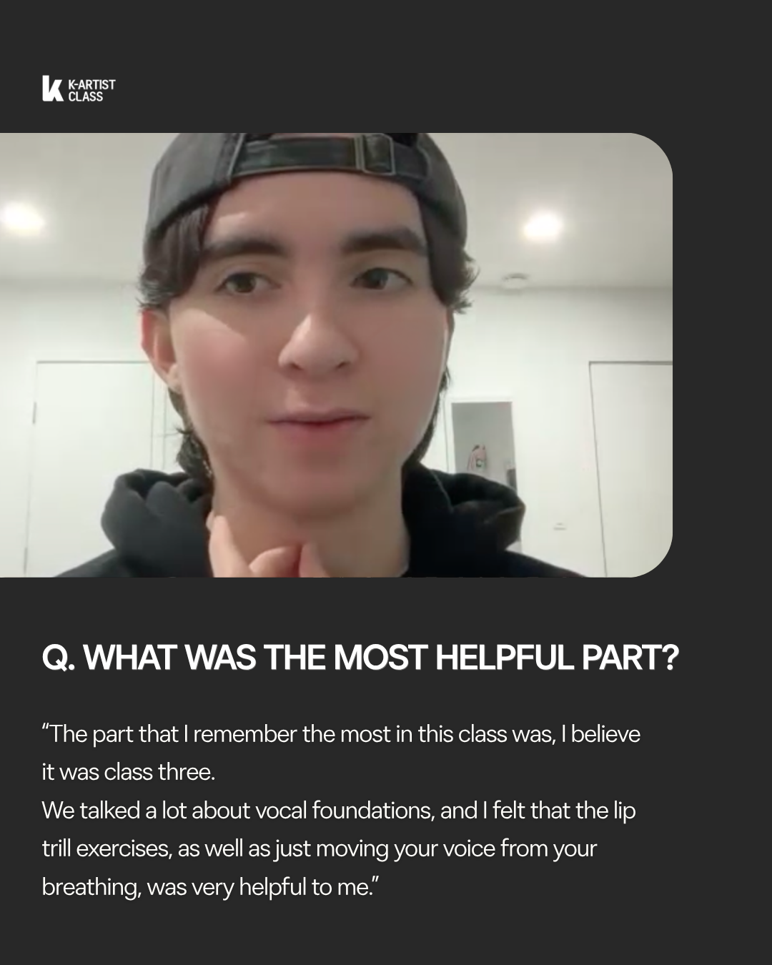 Matthew Lee sharing feedback about live K-POP audition training